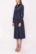 Navy Blue Belted shirt dress 94001