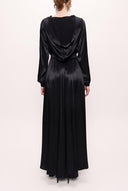 Black Zipped hooded maxi  dress 93741