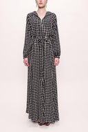 Spotted Zipped hooded maxi  dress 93741