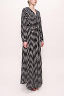 Spotted Zipped hooded maxi  dress 93741