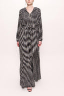 Spotted Zipped hooded maxi  dress 93741