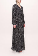 Black Beige Zipped hooded maxi  dress 93741