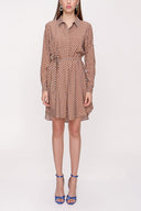 Beige Belted shirt dress 94006