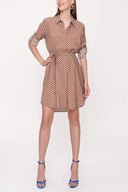 Beige Belted shirt dress 94006