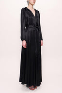 Black Zipped hooded maxi  dress 94064