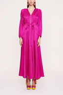 Fuchsia Zipped hooded maxi  dress 94064