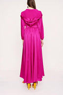 Fuchsia Zipped hooded maxi  dress 94064