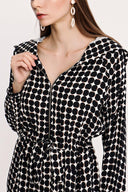 Spotted Zipped hooded maxi  dress 94064