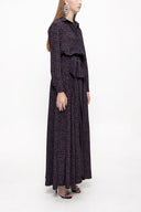 Purple Pleated long shirt dress 94067