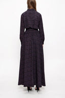 Purple Pleated long shirt dress 94067