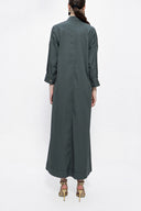 Anthracite Lace-up wide cut poplin dress 94072