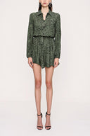 Khaki Shirt dress with godet skirt 94075