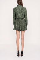 Khaki Shirt dress with godet skirt 94075