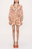 Salmon Shirt dress with godet skirt 94075