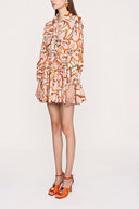Salmon Shirt dress with godet skirt 94075
