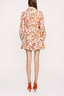 Salmon Shirt dress with godet skirt 94075