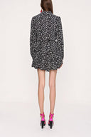 Black White Shirt dress with godet skirt 94075