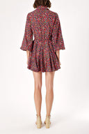 Mixed Colors Shirt dress with godet skirt 94075