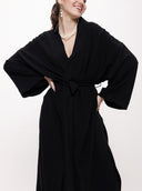 Black loose-fitting caftan 94080