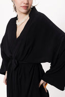 Black loose-fitting caftan 94080