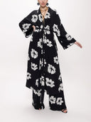 Black White loose-fitting caftan 94080