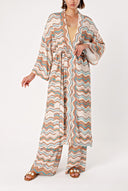 Patterned loose-fitting caftan 94080