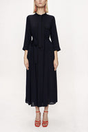 Black Piping long shirt dress 94085