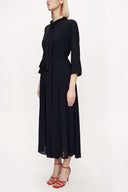 Black Piping long shirt dress 94085