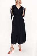 Black Piping long shirt dress 94085