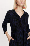 Black Piping long shirt dress 94085