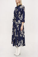 Floral Printed Piping long shirt dress 94085