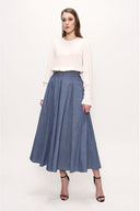 Beige Elastic cuff blouse 19907