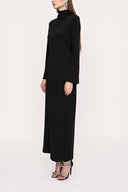 Black High neck long dress 94008