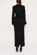 Black High neck long dress 94008