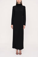 Black High neck long dress 94008