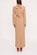 Beige High neck long dress 94008