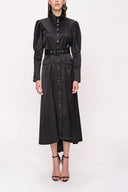 Black Stitched detailed shirt dress 94010