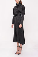 Black Stitched detailed shirt dress 94010