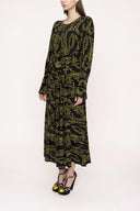 Black Velvet piping detailed dress 94012