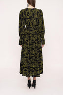 Black Velvet piping detailed dress 94012