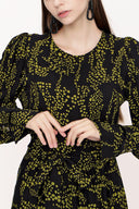 Black Velvet piping detailed dress 94012