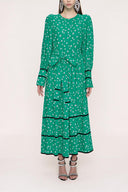 Green Velvet piping detailed dress 94012