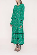 Green Velvet piping detailed dress 94012