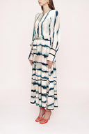 gradient Velvet piping detailed dress 94012