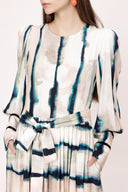 gradient Velvet piping detailed dress 94012