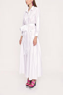 White Pleated maxi taffeta dress 94018