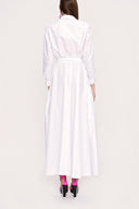 White Pleated maxi taffeta dress 94018