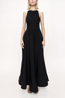 Black sleeveless godet maxi dress 94023