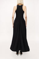 Black sleeveless godet maxi dress 94023