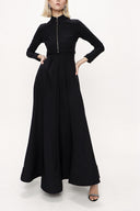 Black sleeveless godet maxi dress 94023